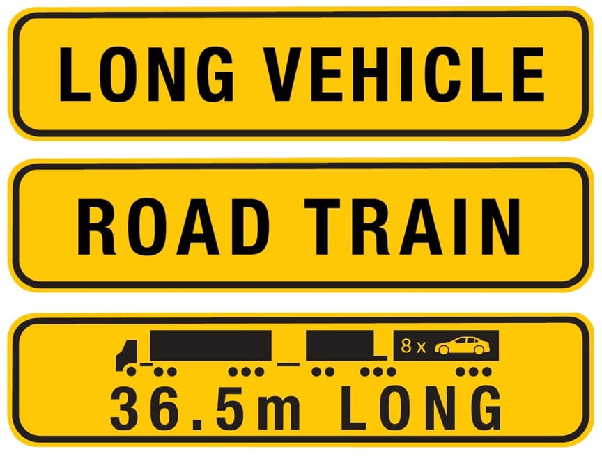 new road train signs